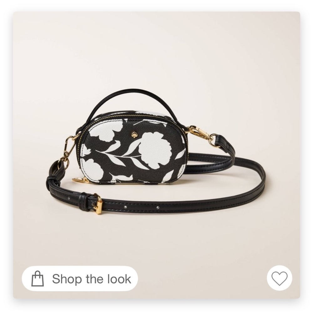 Target x Kate Spade Rose Black and White Mini Crossbody Bag NWT